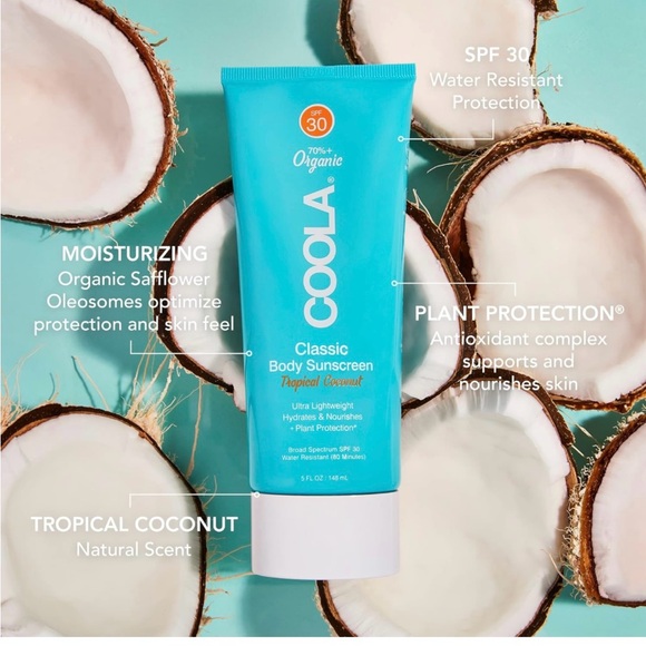 COOLA CLASSIC "PINA COLADA" ORGANIC SPF 30 SUNSCREEN LOTION- 5OZ. - Picture 5 of 8